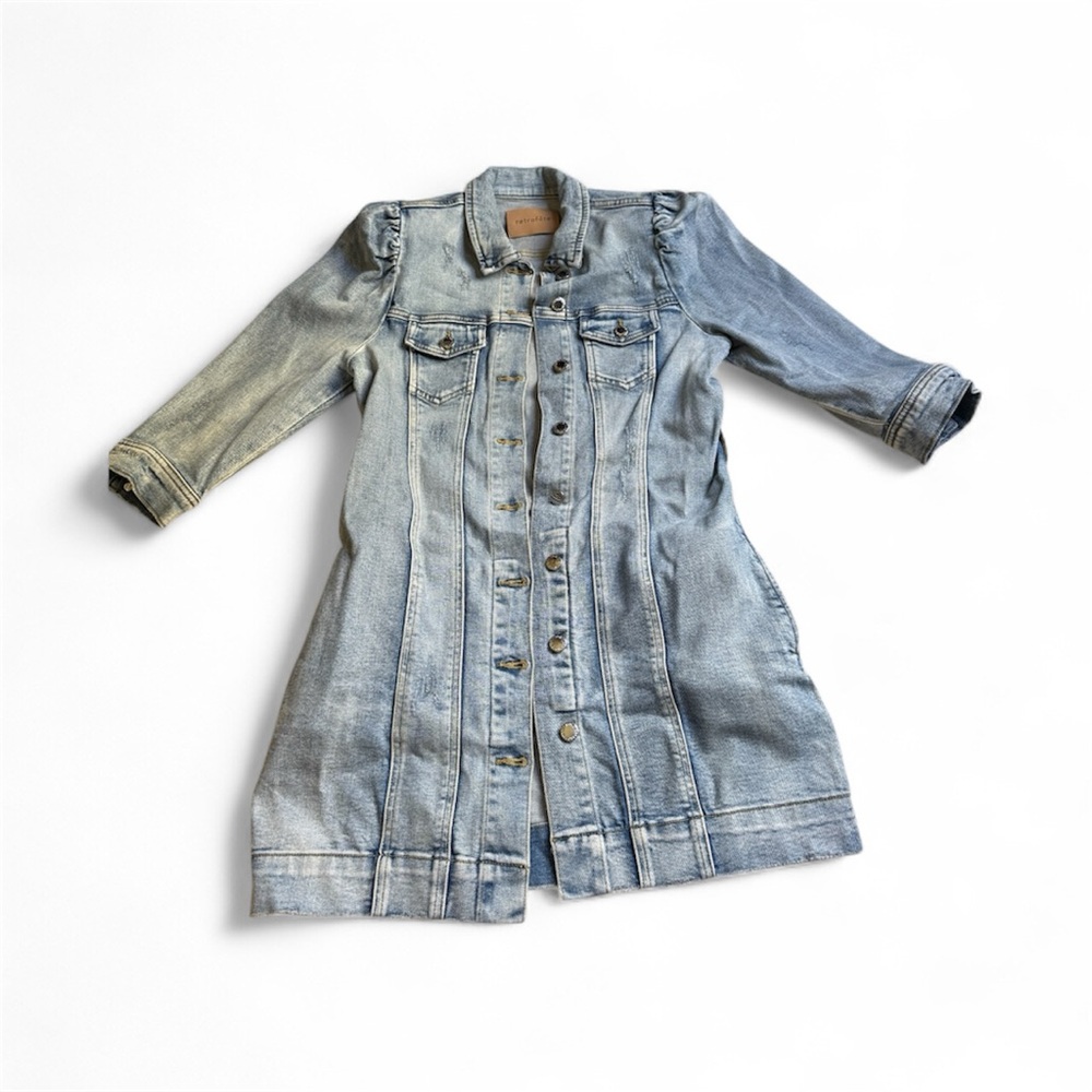 Retrofete Light Blue Denim Mini Dress - Picture 5 of 9